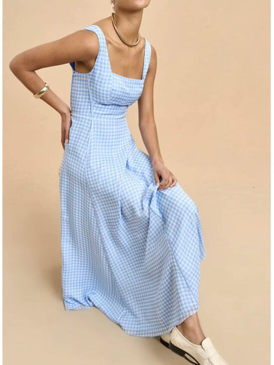 La Ligne Dresses & Skirts - La Ligne NYC Talitha Midi Dress  Black White Gingham Silk Cocktail